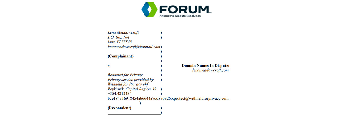 lena meadowcroft icann dispute